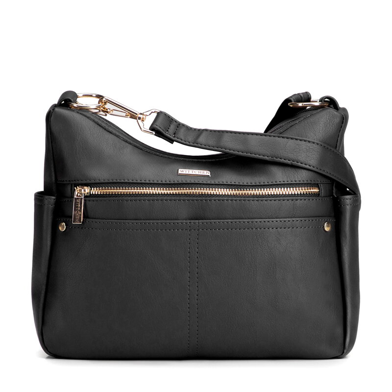 Čierna dámska crossbody kabelka Wittchen z polyesteru s elegantným vzhľadom