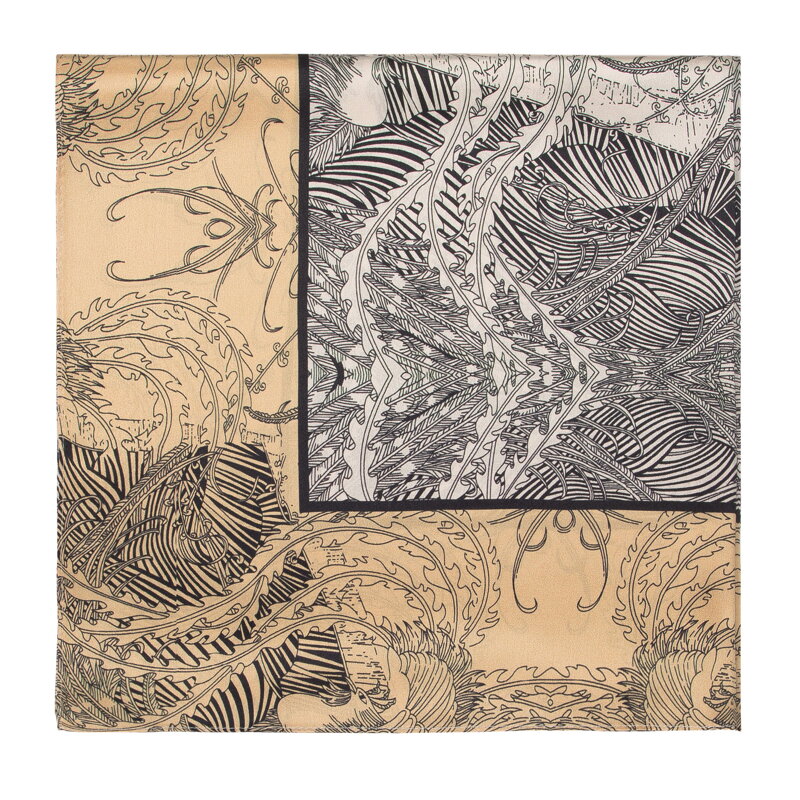 Dámsky hodvábny šál 95-7D-S05-X6 vzorovaný