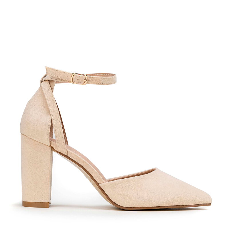 Dámske lodičky z ekosemišu na podpätku 98-DP-207-9  