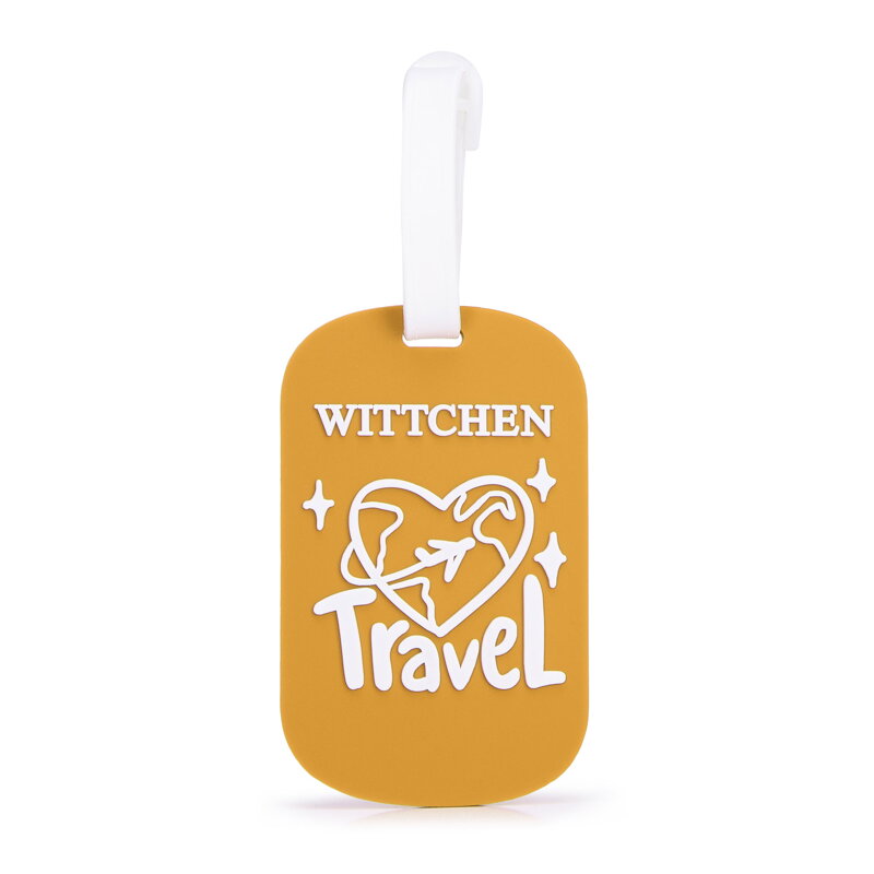 Silikónová visačka na kufor žlto-biela 56-30-018-88T