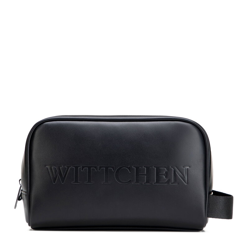 Kozmetická taška z ekokože s logom čierna 29-3Y-900-1