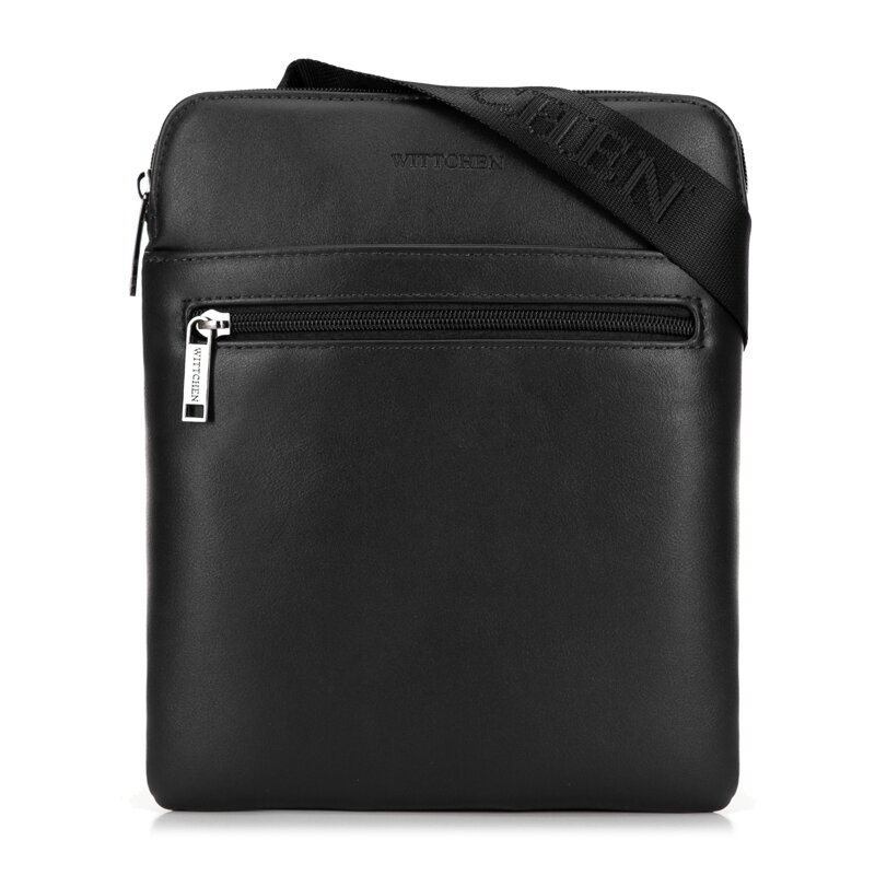 Pánska kožená crossbody taška čierna 100-4P-908-1