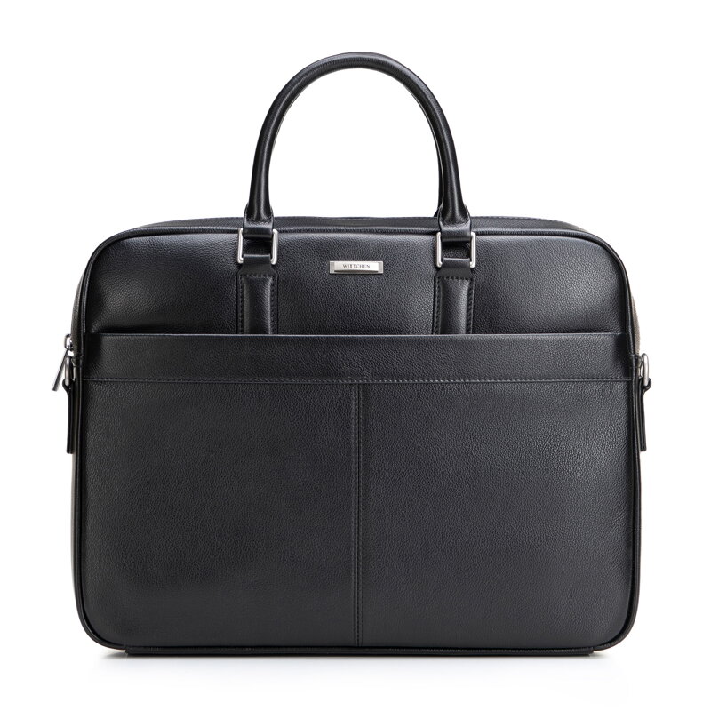 Pánska taška na notebook 15,6" z prírodnej kože čierna 102-3U-604-1
