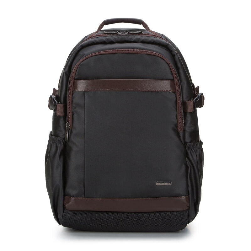 Pánsky batoh na 15,6" notebook s čierno-hnedým lemom z ekokože 98-3P-202-4 Pánsky batoh na 15,6" notebook s čierno-hnedým lemom z ekokože 98-3P-202-4