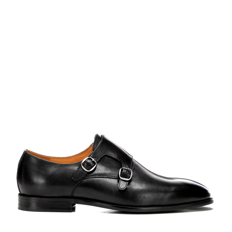 Pánske double monk topánky z prírodnej kože – moderná elegancia s dvoma prackami 101-M-301-1