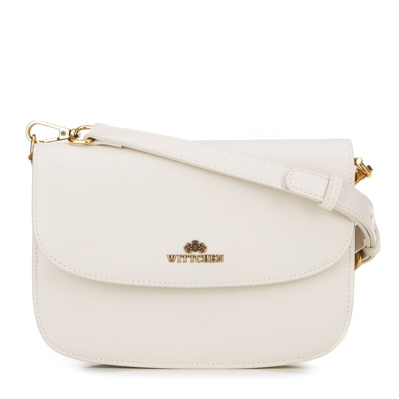 Dámska crossbody z prírodnej kože krémová 100-4E-214-0