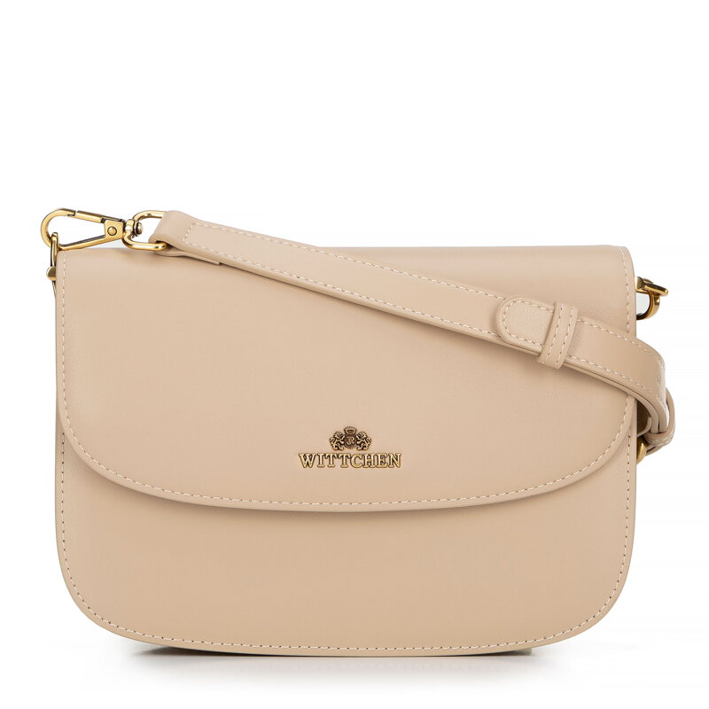 Dámska crossbody z prírodnej kože béžová 100-4E-214-9