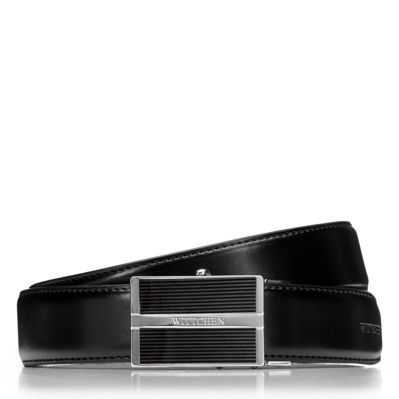 Pánsky čierny kožený opasok s automatickou prackou – štýl, ktorý sa prispôsobí Vám 101-8M-204-1