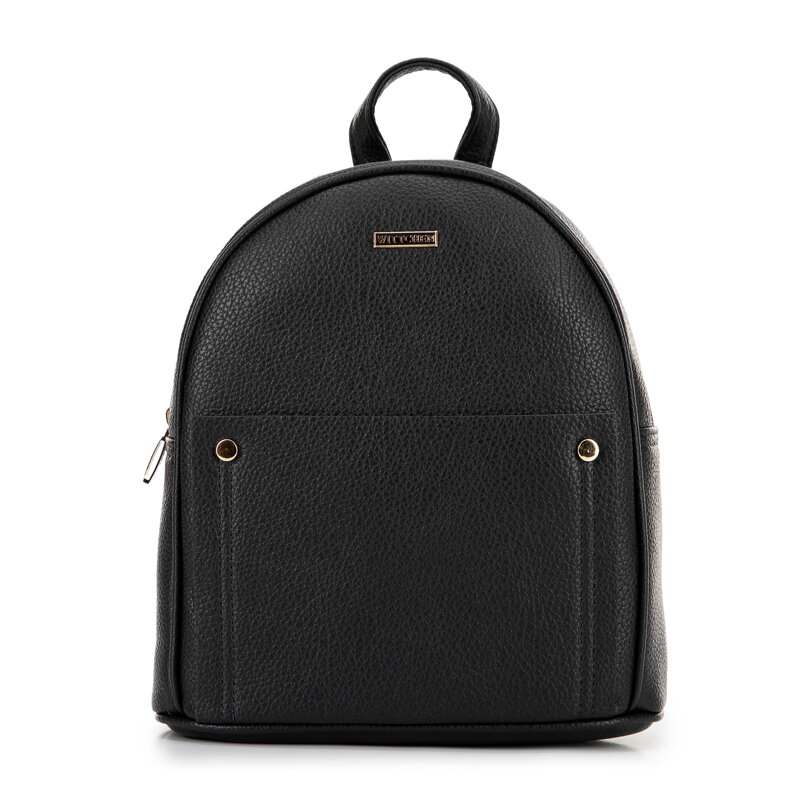 Dámska žakárová shopper kabelka s brmbolcom čierno-biela 99-4E-501-X3