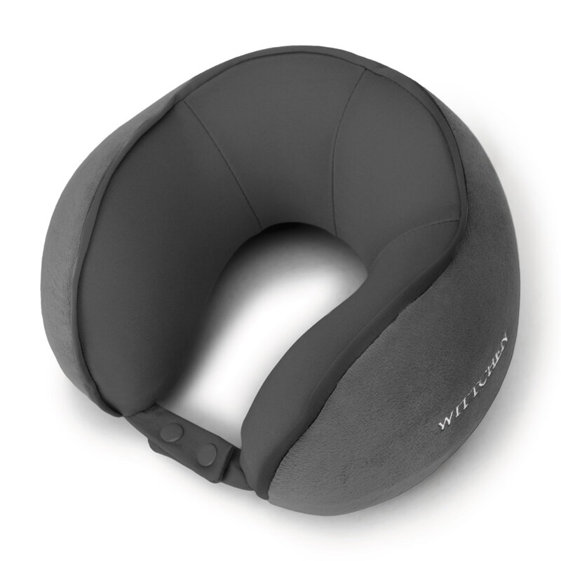 Cestovný vankúšik croissant jednoduchý sivý 56-30-043-01N