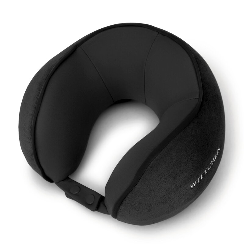 Cestovný vankúšik croissant rovný čierny 56-30-043-10N