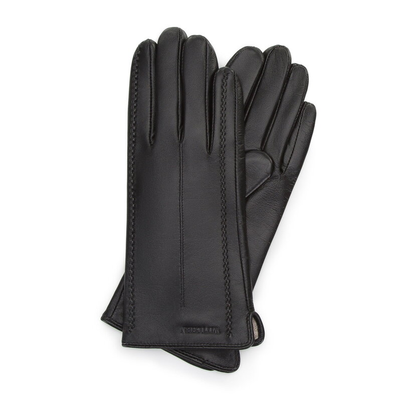 Elegantné dámske kožené čierne rukavice Wittchen 44-6A-004-1