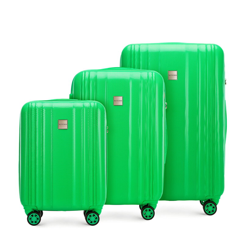 Voštinový polykarbonátový kufor set zelený 56-3P-30S-85
