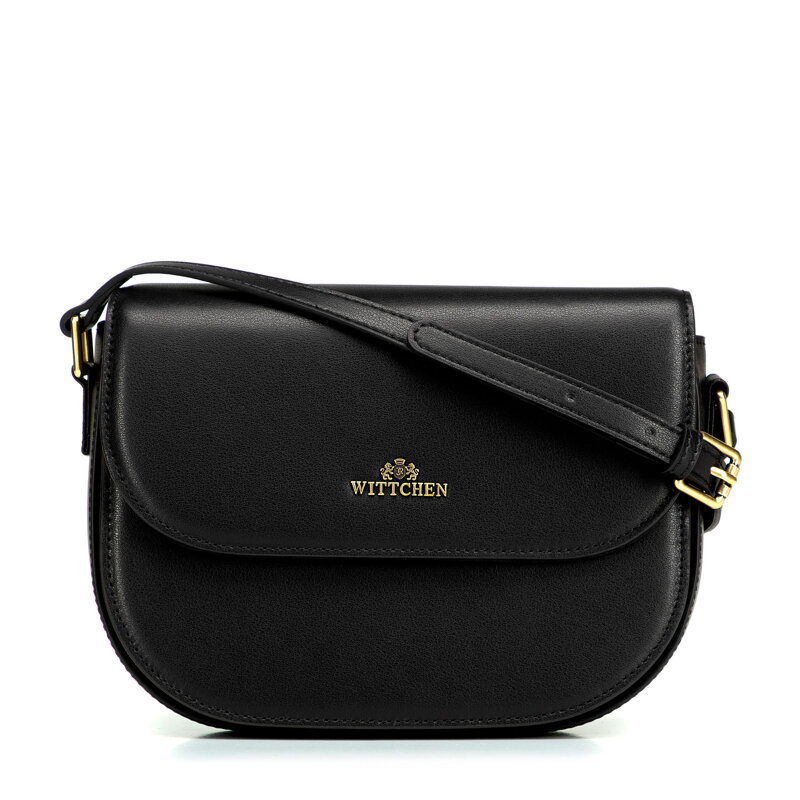 Čierna dámska crossbody kabelka Wittchen z prírodnej kože s moderným dizajnom