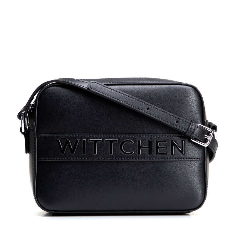 Kožená crossbody kabelka čierna 100-4E-634-1