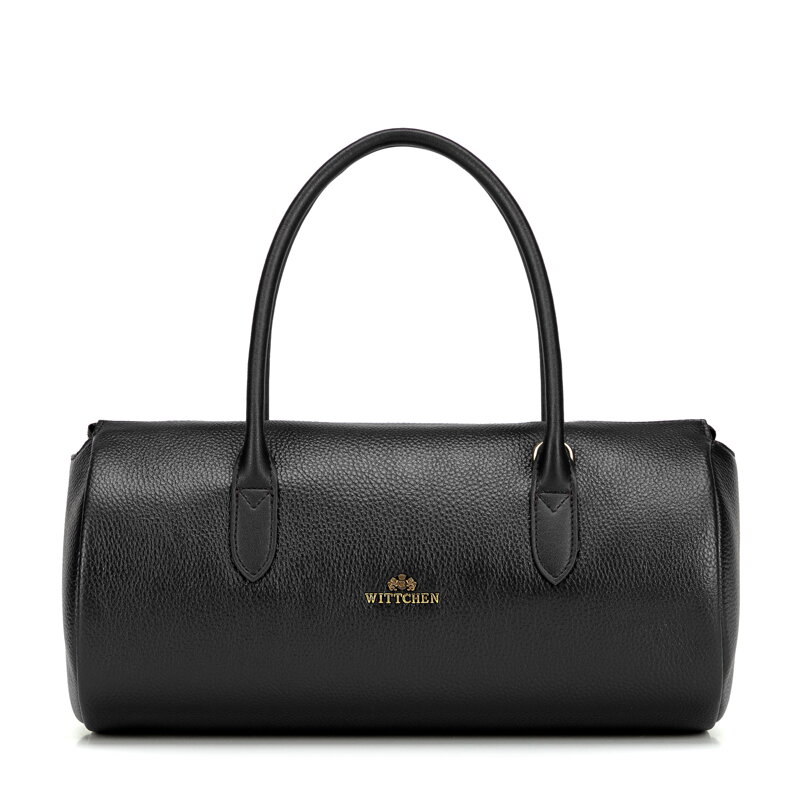 Čierna dámska crossbody kabelka Wittchen z prírodnej kože s retiazkovým detailom