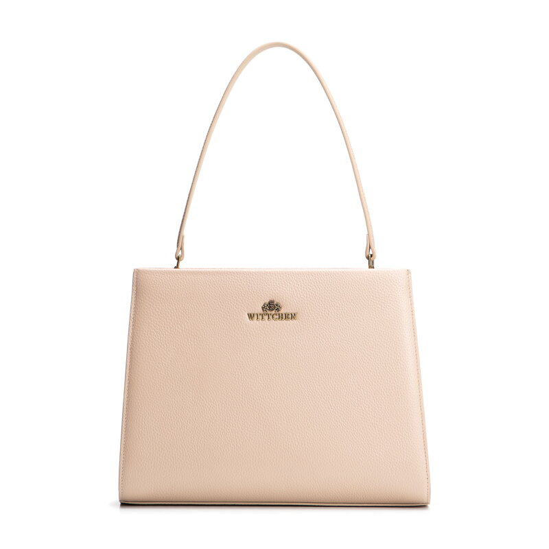 Kožená kabelka so šnúrkami béžový 100-4E-204-9