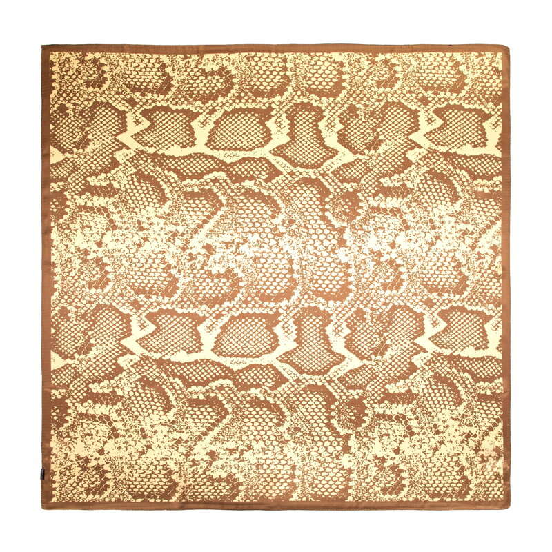 Hodvábna dámska šatka s hadím motívom béžová 103-7D-S02-X4