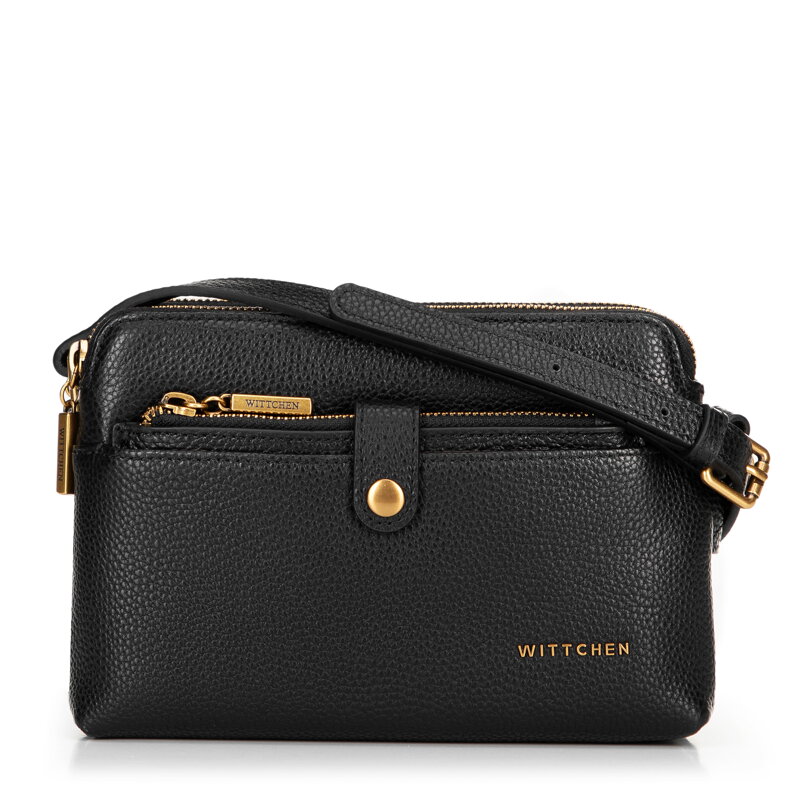 Dámska crossbody kabelka z kože dvojpriehradková čierna 100-4E-631-1 Dámska crossbody kabelka z kože dvojpriehradková čierna 100-4E-631-1