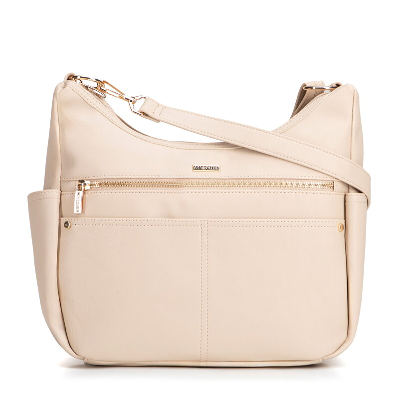 Krémová dámska crossbody kabelka Wittchen z polyesteru