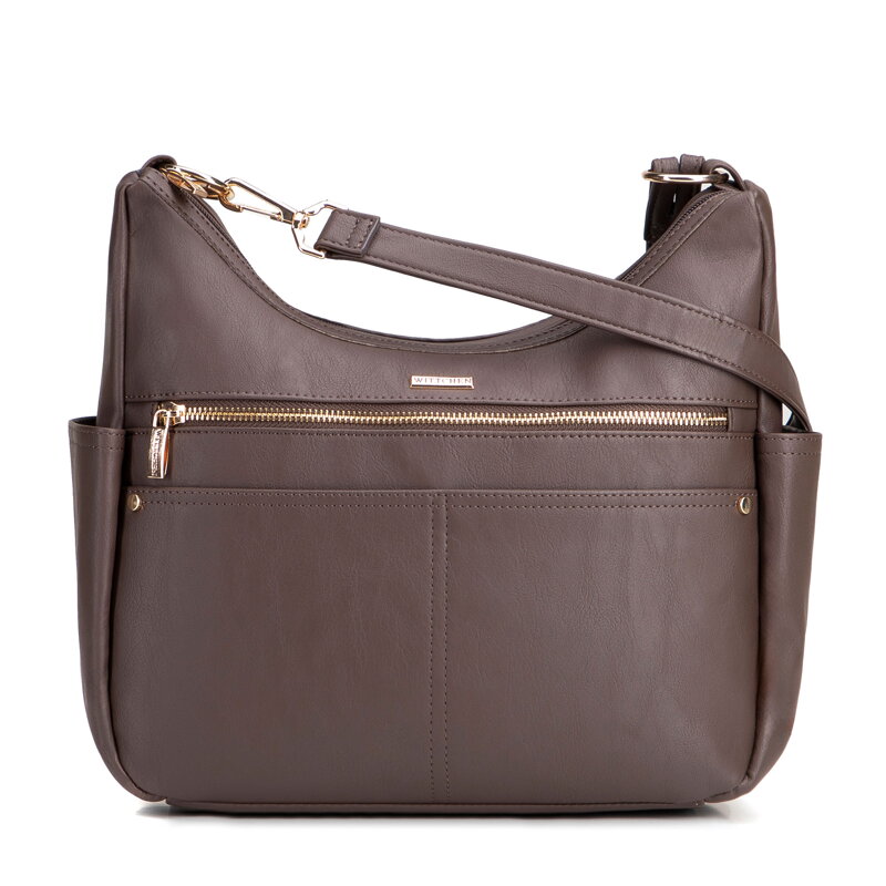 Tmavohnedá dámska crossbody kabelka Wittchen z polyesteru