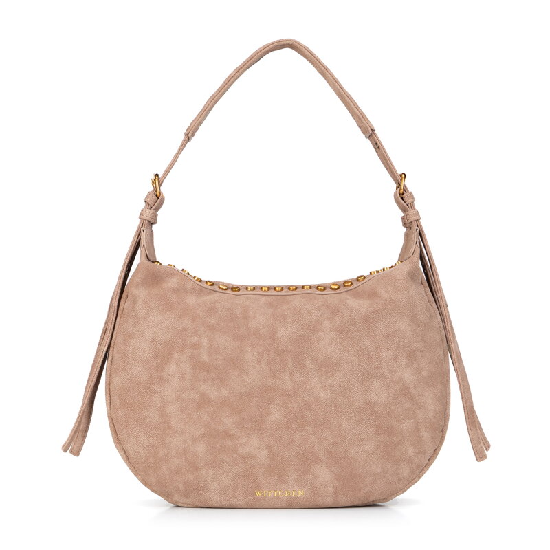 Béžová dámska crossbody kabelka Wittchen z polyesteru s elegantným vzhľadom