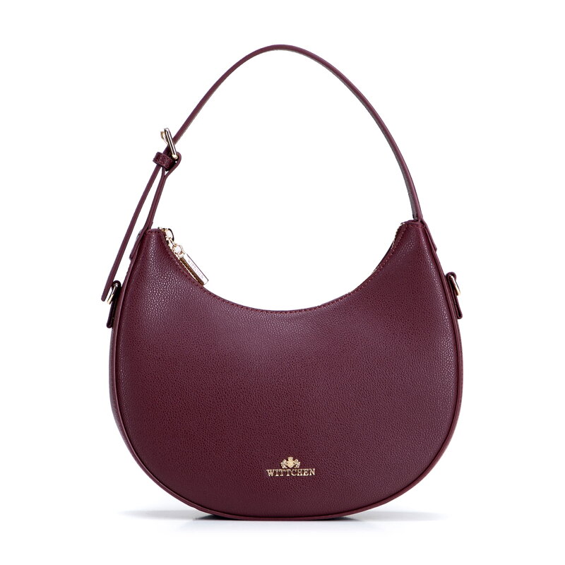 Bordová dámska crossbody kabelka Wittchen z prírodnej kože s moderným vzhľadom