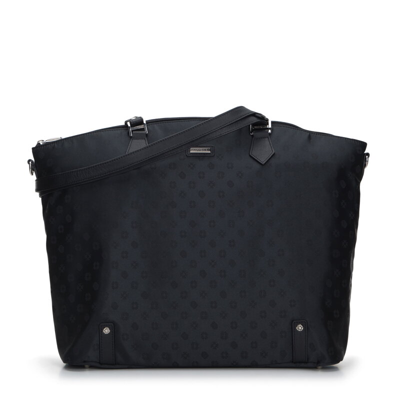 Žakár a koža Nákupná kabelka, čierna 95-4-901-1