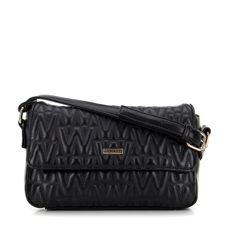 Dámska crossbody kabelka s prešívaním čierna 99-4Y-623-1