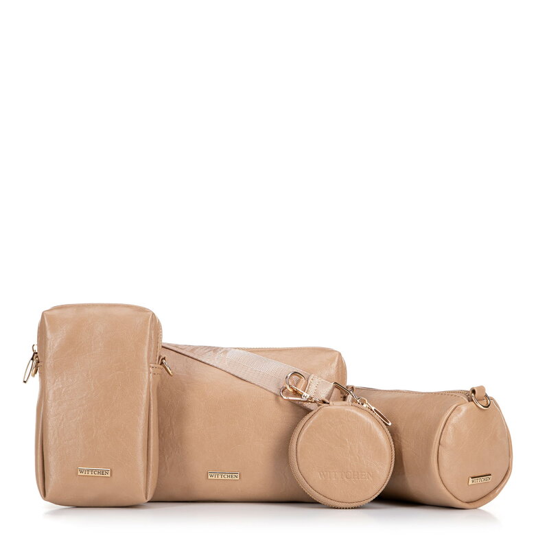 Súprava crossbody kabeliek z ekokože béžová 100-4Y-420-9