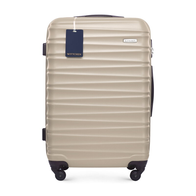 Stredný ABS kufor s menovkou a logom WITTCHEN, béžový 56-3A-312-86Z6 Stredný ABS kufor s menovkou a logom WITTCHEN, béžový 56-3A-312-86Z6