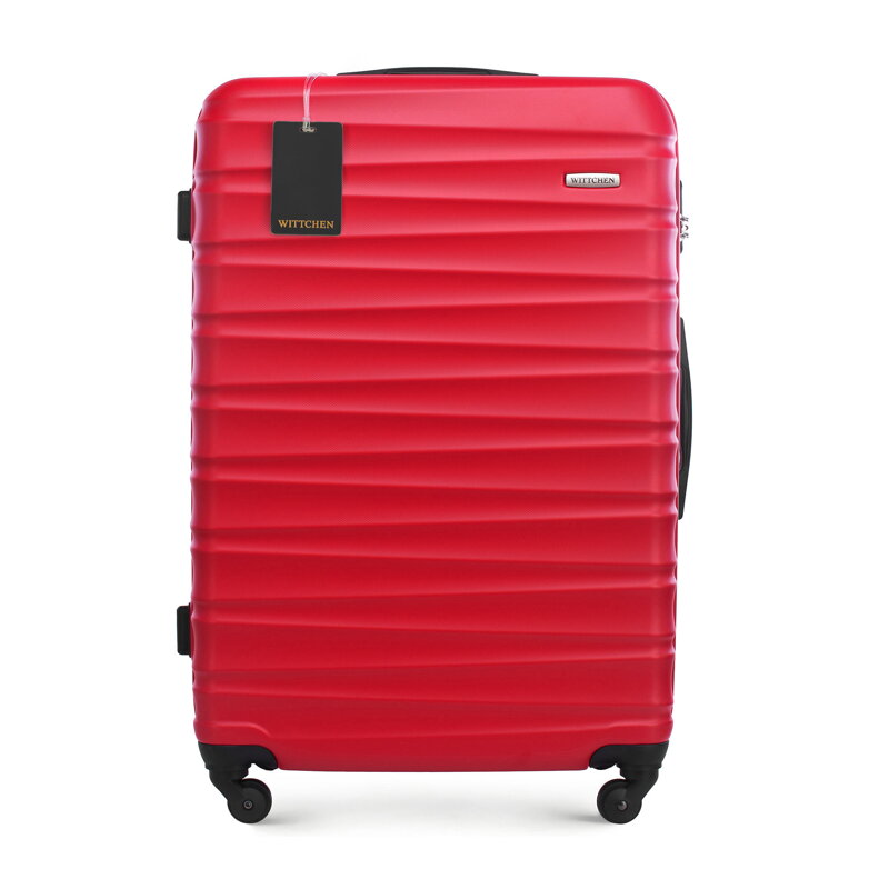 Veľký ABS kufor s menovkou a logom, červený 56-3A-313-35Z5