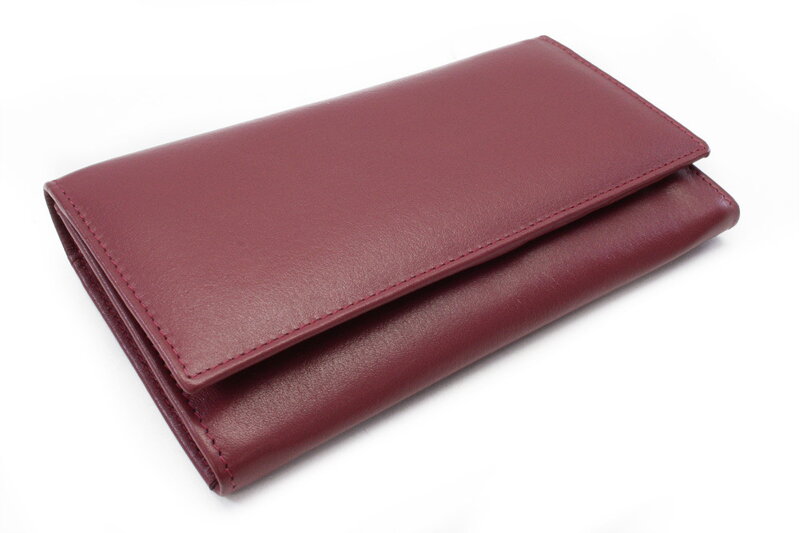 Bordovo červená dámska klopová kožená peňaženka 511-2018-32