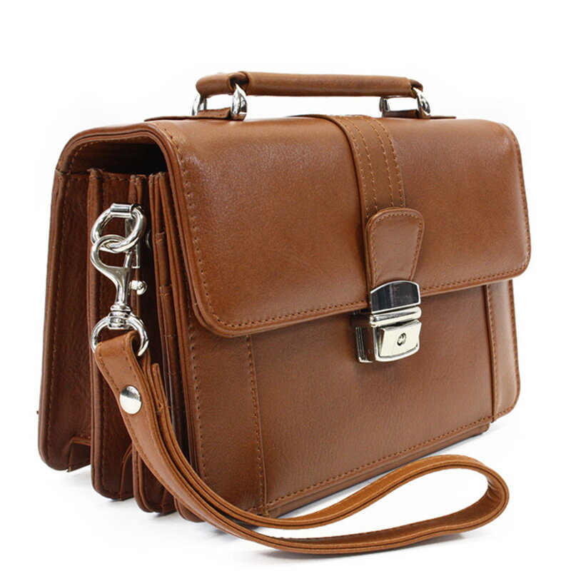 Svetlo hnedá kožená etue so sklápacím registrom a držadlom 611-2415-05