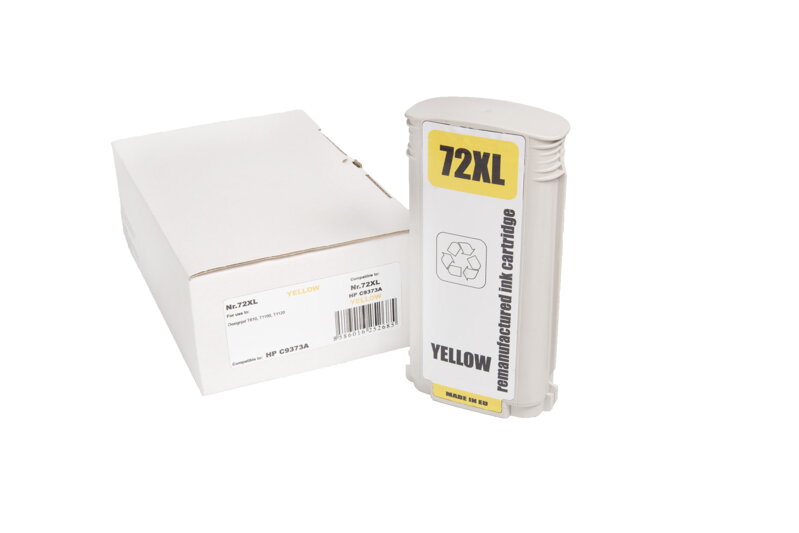 Renovovaná atramentová náplň C9373A, no.72, 130ml listov pre tlačiarne HP (BULK), žltá