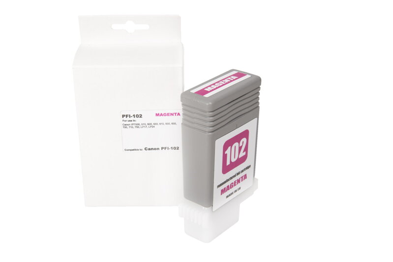 Renovovaná atramentová náplň 0897B001, PFI102M, 130ml listov pre tlačiarne Canon (BULK), purpurová