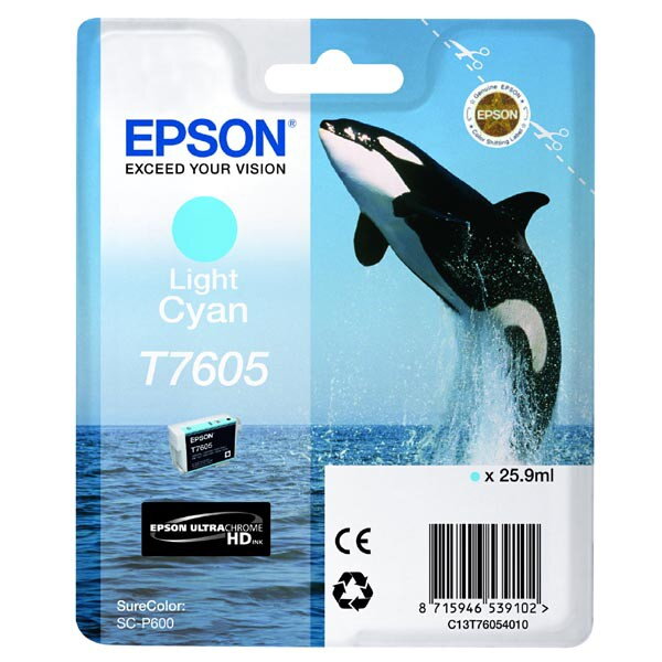 Epson originál ink C13T76054010, T7605, light cyan, 25,9ml, 1ks, Epson SureColor SC-P600, light cyan Epson originál ink C13T76054010, T7605, light cyan, 25,9ml, 1ks, Epson SureColor SC-P600, light cyan