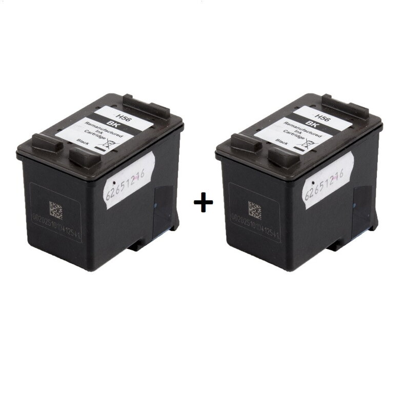 Renovovaná atramentová náplň C6656AE, no.56/2x21ml pre tlačiarne HP (multipack), čierna