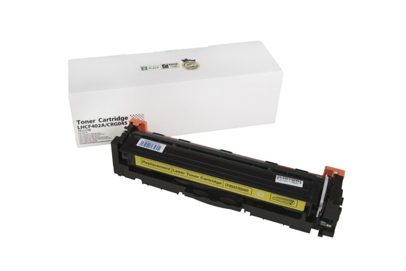 Kompatibilná tonerová náplň CF402A, 201A, 1239C002, CRG045Y, 1400 listov pre tlačiarne HP (Orink white box), žltá