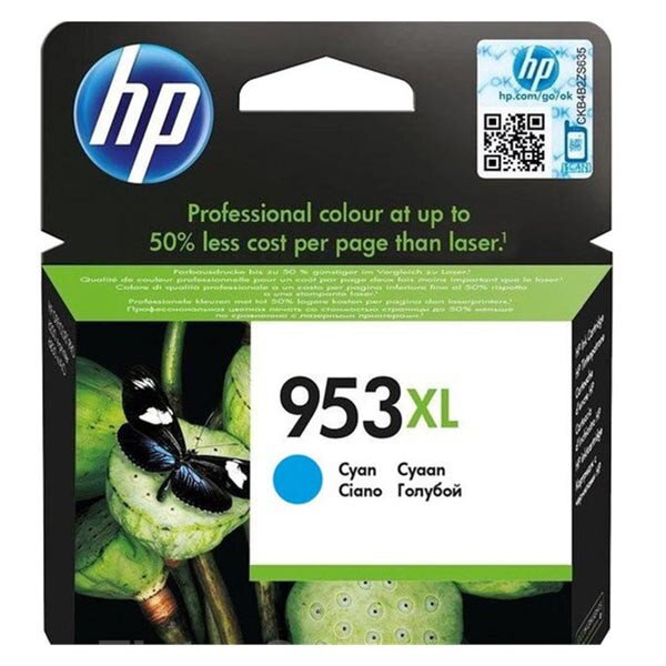HP originál ink F6U16AE, HP 953XL, cyan, 1600str., 20ml, high capacity, HP OfficeJet Pro 8218,8710,8720,8730,8740, azurová HP originál ink F6U16AE, HP 953XL, cyan, 1600str., 20ml, high capacity, HP OfficeJet Pro 8218,8710,8720,8730,8740, azurová