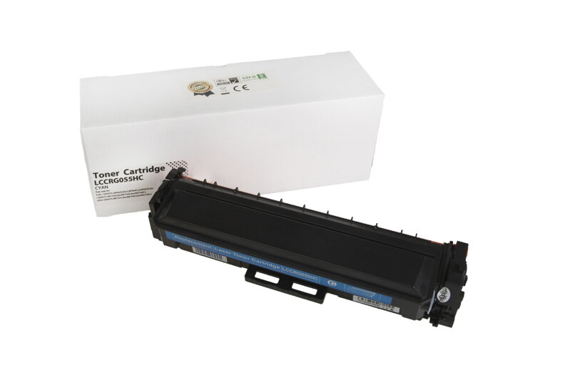 Kompatibilná tonerová náplň 3019C002, CRG055HC, OEM CHIP, 5900 listov pre tlačiarne Canon (Orink white box), azurová