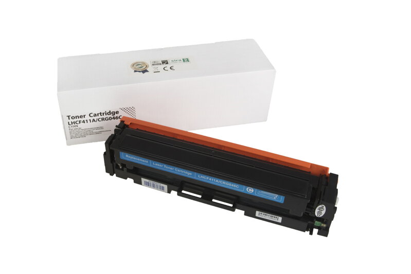 Kompatibilná tonerová náplň CF411A, 410A, 1249C002, CRG046C, 2300 listov pre tlačiarne HP (Orink white box), azurová