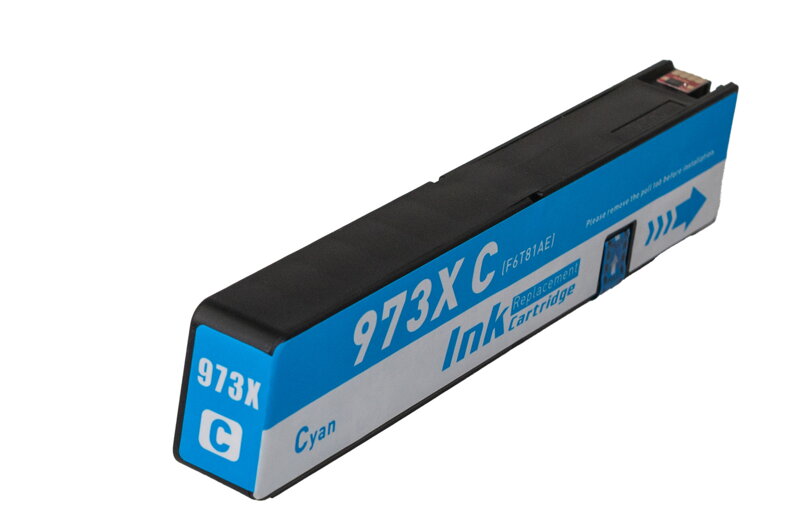 Renovovaná atramentová náplň F6T81AE, no.973X, UPDATED CHIP, 110ml listov pre tlačiarne HP (ORINK BULK), azurová
