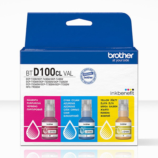 Brother originál ink BTD100CLVAL, CMY, 3x5000str., farebná