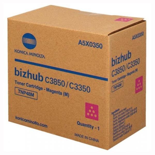 Konica Minolta originál toner A5X0350, magenta, 10000str., TNP48M, Konica Minolta Bizhub C3350, C3850, O, purpurová