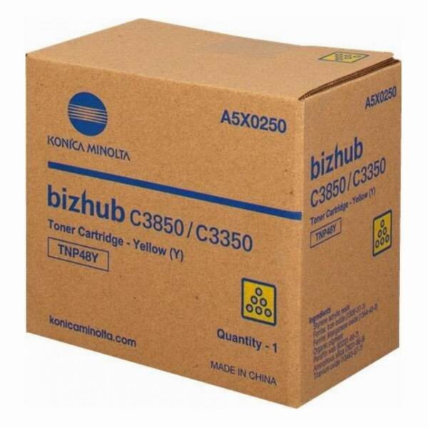Konica Minolta originál toner A5X0250, yellow, 10000str., TNP48Y, Konica Minolta Bizhub C3350, C3850, O, žltá