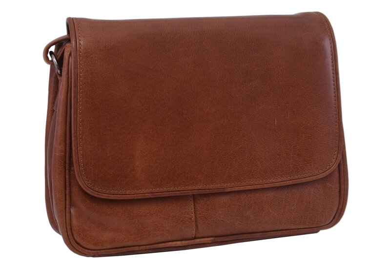 Dámska kožená crossbody kabelka koňak 250714