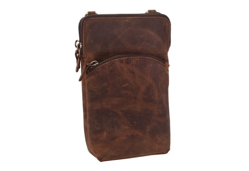Dámska kožená crossbody kabelka tmavý tan 2511538