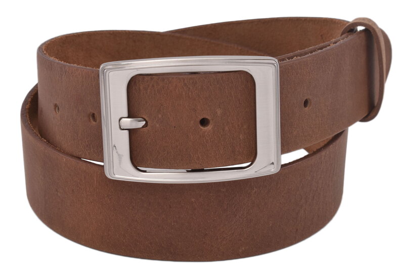 Kožený dámsky opasok 747-40-48 svetlohnedý hladký pracka Estera