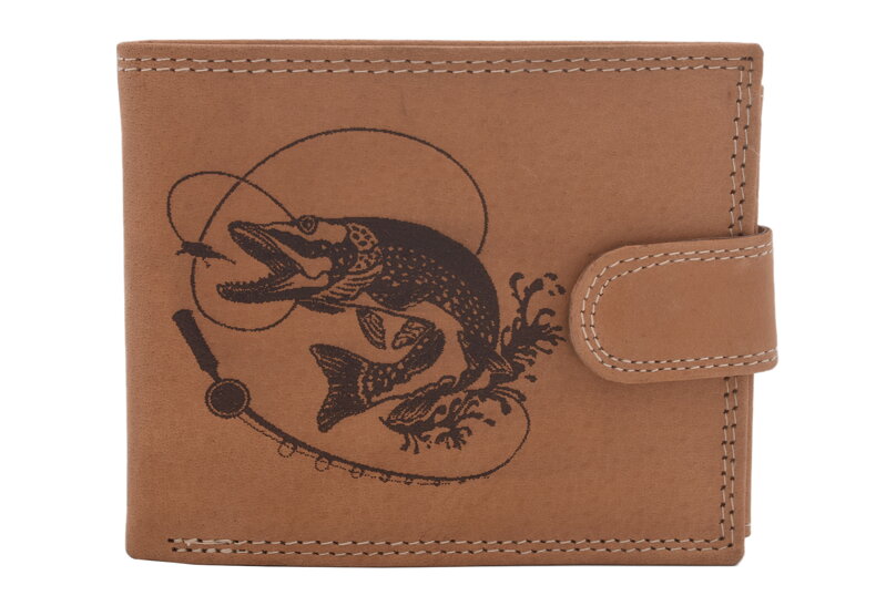 Pánska peňaženka MERCUCIO natural vzor 7 šťuka s udicou 2911927